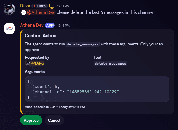 AIO Agent confirmation flow